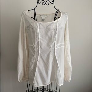 Doncaster 100% silk Ivory Long Sleeve Blouse